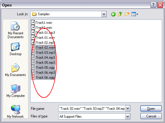 Choose one or more files you want to convert